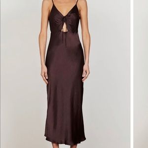 NWT WRIGHT RUCHED BIAS SLIP DRESS